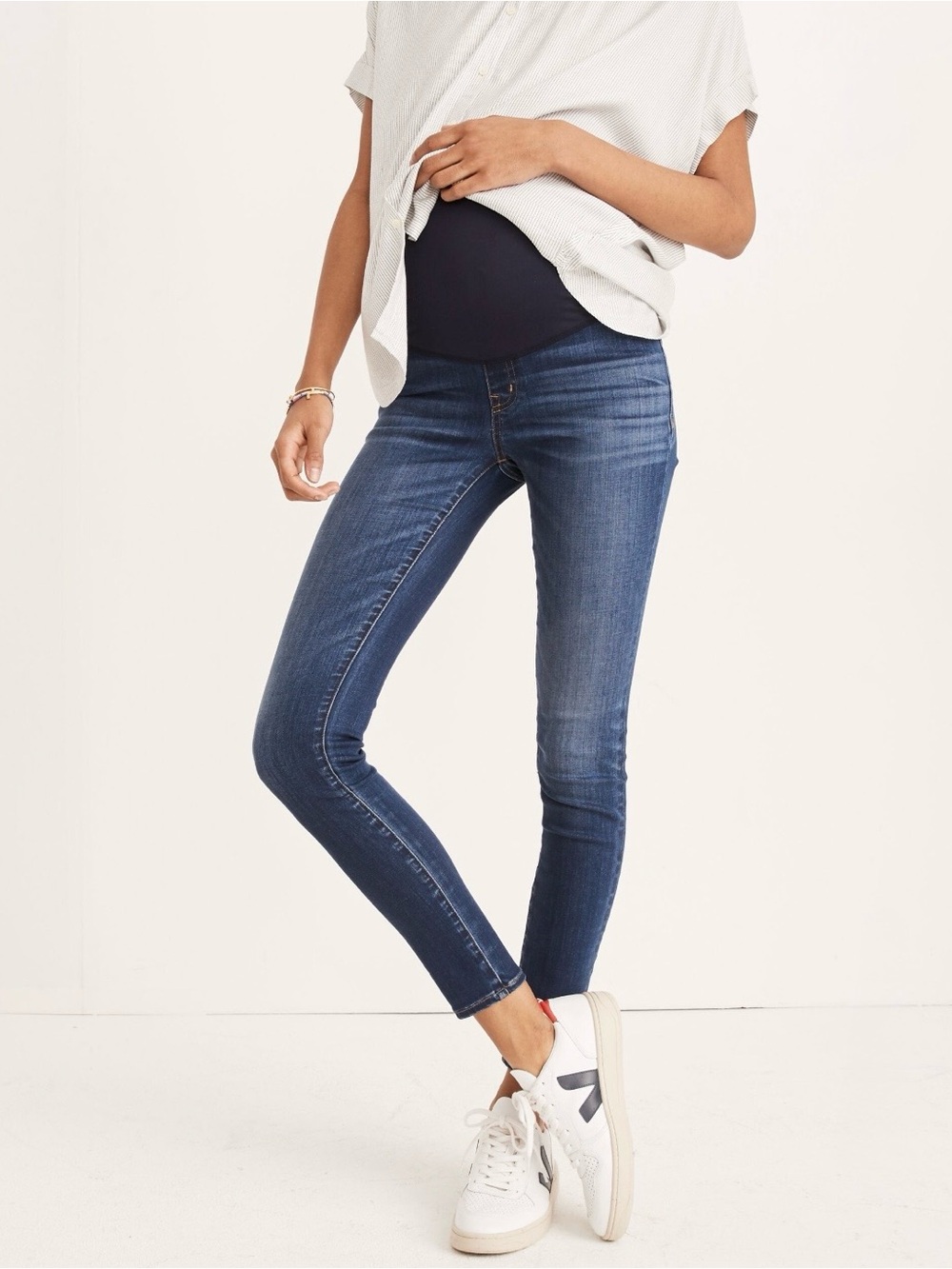 Madewell Maternity Over Belly Skinny Jeans Danny Wash Size 25